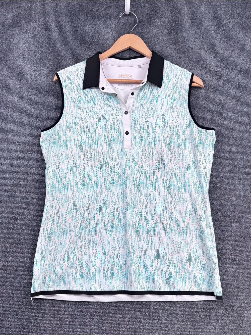 Annika Sporty Green Sleeveless Collared Golf Tennis Pickleball Top Women’s L